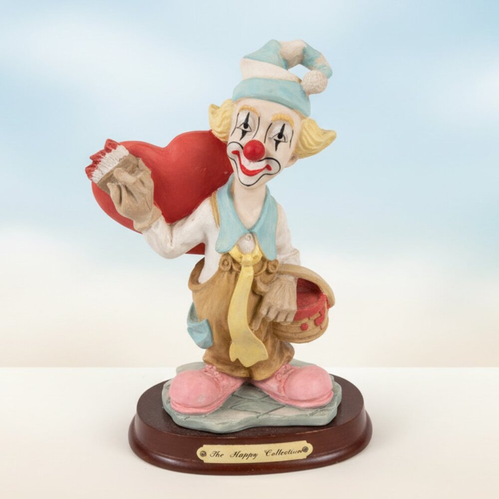 Vintage Pucci Hand-Painted Ceramic Clown Figurine 7" with Jester Hat